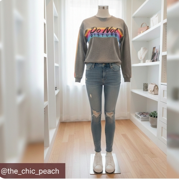 Wound Up Tops - 🛍️2/20🛍️Wound Up Gray Sweatshirt with Multicolor Design